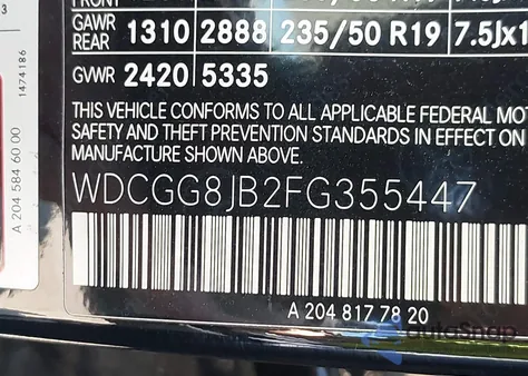 2015 Mercedes-Benz Glk 350 4Matic from USA, damaged, VIN WDCGG8JB2FG355447